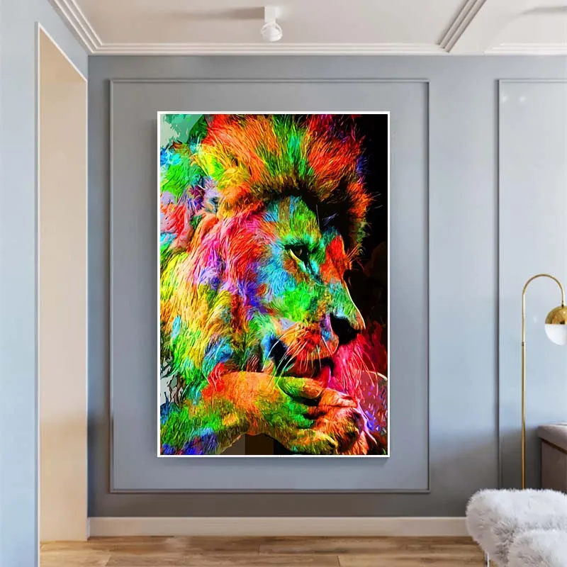 Graffiti Art Color lion canvas painting abstract on Canvas Pop Art Poster and Print oil Art Wall Picture for Living Room Decor
Graffiti Art Color lion canvas painting abstract on Canvas Pop Art Poster and Print oil Art Wall Picture for Living Room Decor