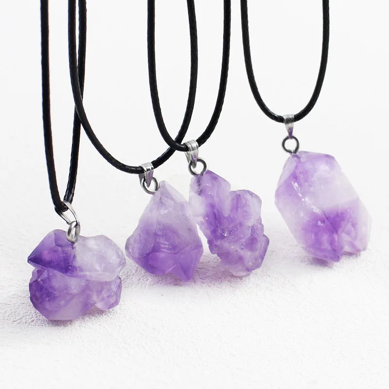 Natural Quartz Stone Raw Crystals Pendant Neckalce Irregular Pendan Purple Reiki Mineral Specimen Gift Jewelry
Natural Quartz Stone Raw Crystals Pendant Neckalce Irregular Pendan Purple Reiki Mineral Specimen Gift Jewelry