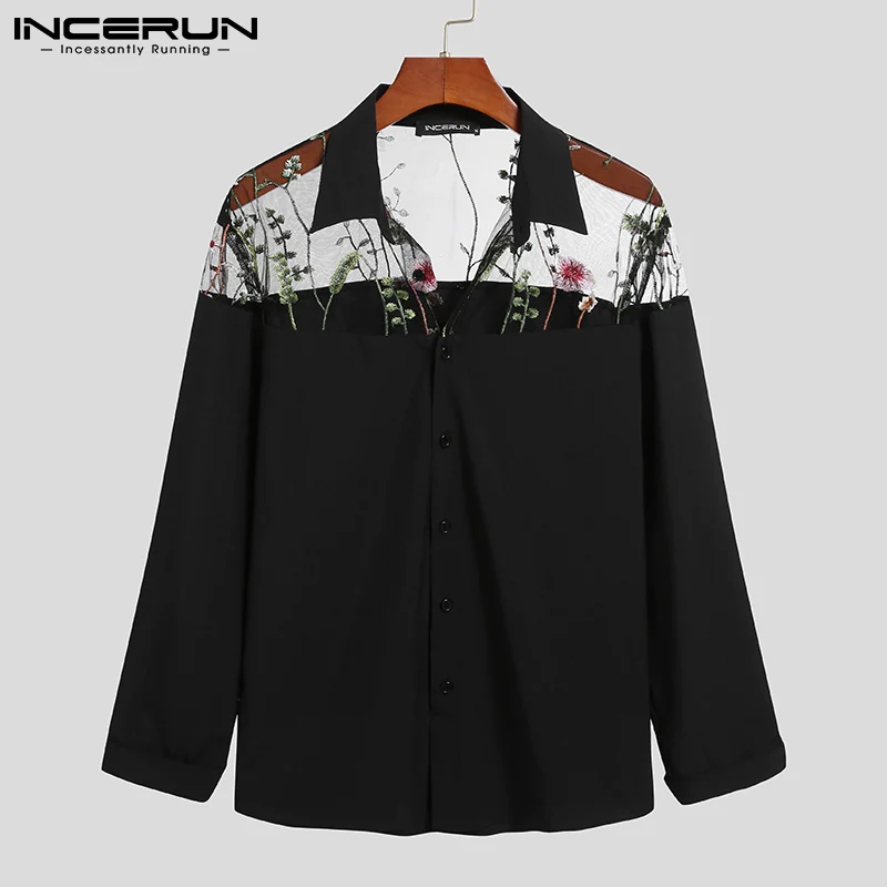 Men Mesh Patchwork Shirt 2022 See Through Embroidered Lapel Long Sleeve Fashion Party Nightclub Shirts Streetwear Camisa INCERUN
Men Mesh Patchwork Shirt 2022 See Through Embroidered Lapel Long Sleeve Fashion Party Nightclub Shirts Streetwear Camisa INCERUN