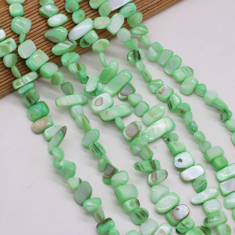 Hot Selling Natural Shell Green Irregular Rectangle Boutique Loose Spacing Shell Beads Making DIY Fashion Charm Necklace Jewelry
Hot Selling Natural Shell Green Irregular Rectangle Boutique Loose Spacing Shell Beads Making DIY Fashion Charm Necklace Jewelry
