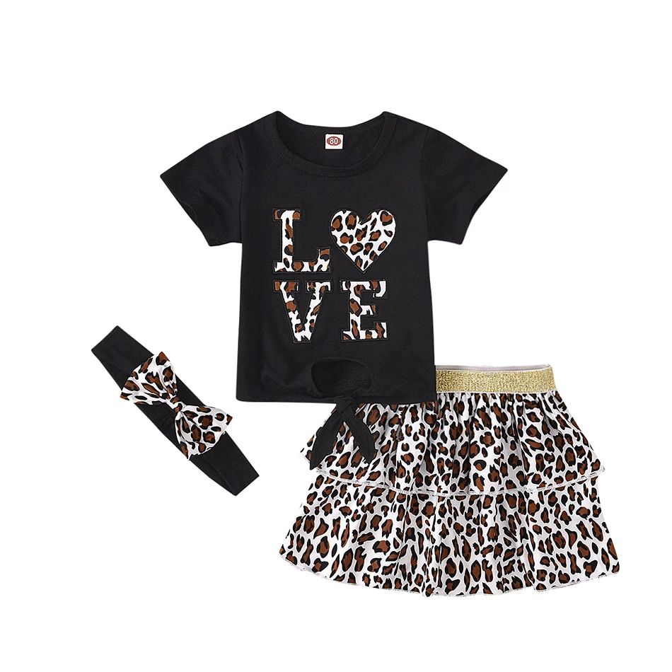 Baby Girls Cotton Love Print Tops Shirts Top Leopard Skirts Dress Headband 3Pcs Outfits Kids Clothing Set 0-5Y JYF
Baby Girls Cotton Love Print Tops Shirts Top Leopard Skirts Dress Headband 3Pcs Outfits Kids Clothing Set 0-5Y JYF