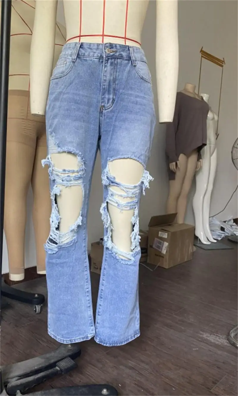 Ladies high street ripped jeans American net red boyfriend loose ripped straight-leg jeans high quality
Ladies high street ripped jeans American net red boyfriend loose ripped straight-leg jeans high quality
