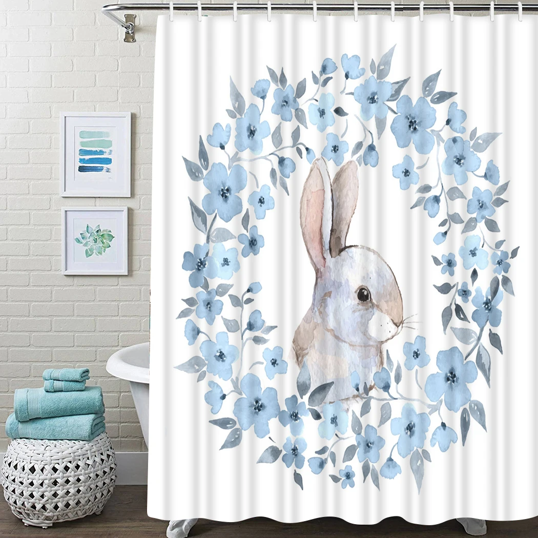 Pretty Shower Curtain Rabbit Floral Wreath Shower Curtain Waterproof Fabric For Bathroom Decor Shower Curtains Set With Hooks
Pretty Shower Curtain Rabbit Floral Wreath Shower Curtain Waterproof Fabric For Bathroom Decor Shower Curtains Set With Hooks