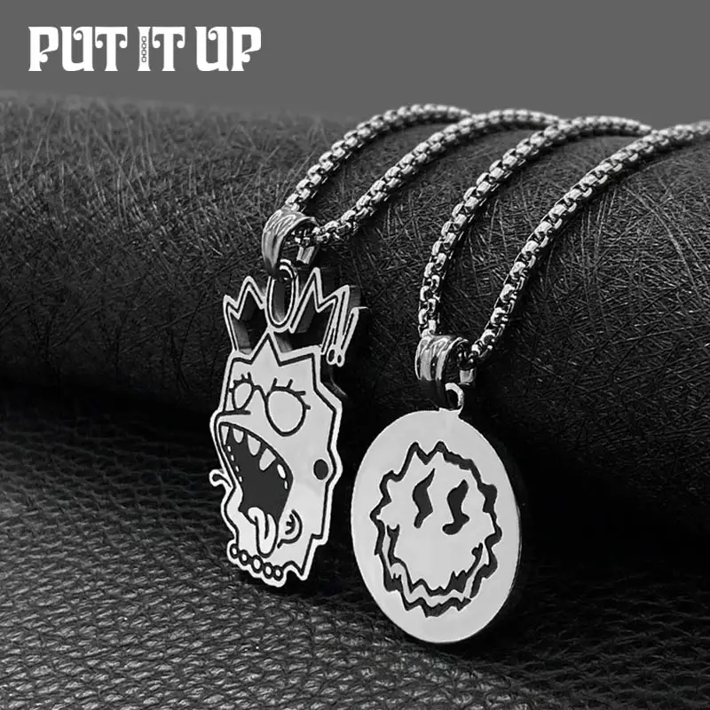 Funny Expression Pendant Necklace Men Hiphop Street Culture Titanium Stainless Steel Fashion Trendy Chain Necklace Man Jewelry
Funny Expression Pendant Necklace Men Hiphop Street Culture Titanium Stainless Steel Fashion Trendy Chain Necklace Man Jewelry