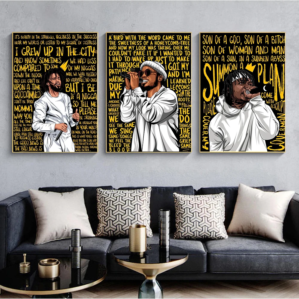 Rappers J Cole Anderson Paak Music Singer Art Prints Canvas Painting Fashion Hip Hop Star Poster Bedroom Living Wall Home Decor
Rappers J Cole Anderson Paak Music Singer Art Prints Canvas Painting Fashion Hip Hop Star Poster Bedroom Living Wall Home Decor