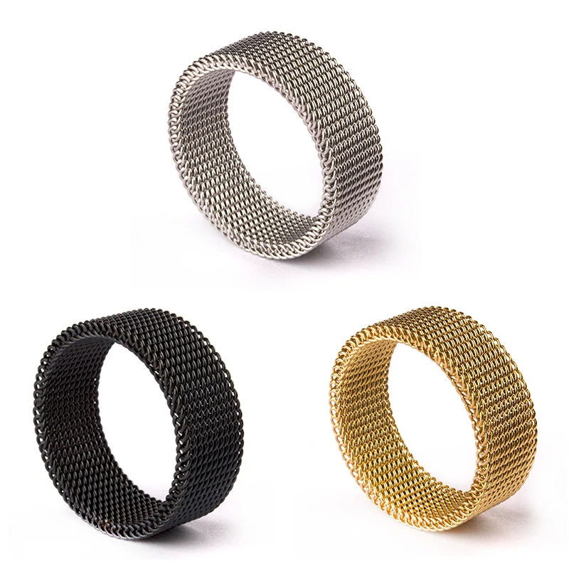 Fashion Charm 8mm Wide Stainless Steel Ring Titanium Couple Ring Deformable Mesh Ring O Men's Jewelry Wedding Ring Punk
Fashion Charm 8mm Wide Stainless Steel Ring Titanium Couple Ring Deformable Mesh Ring O Men's Jewelry Wedding Ring Punk