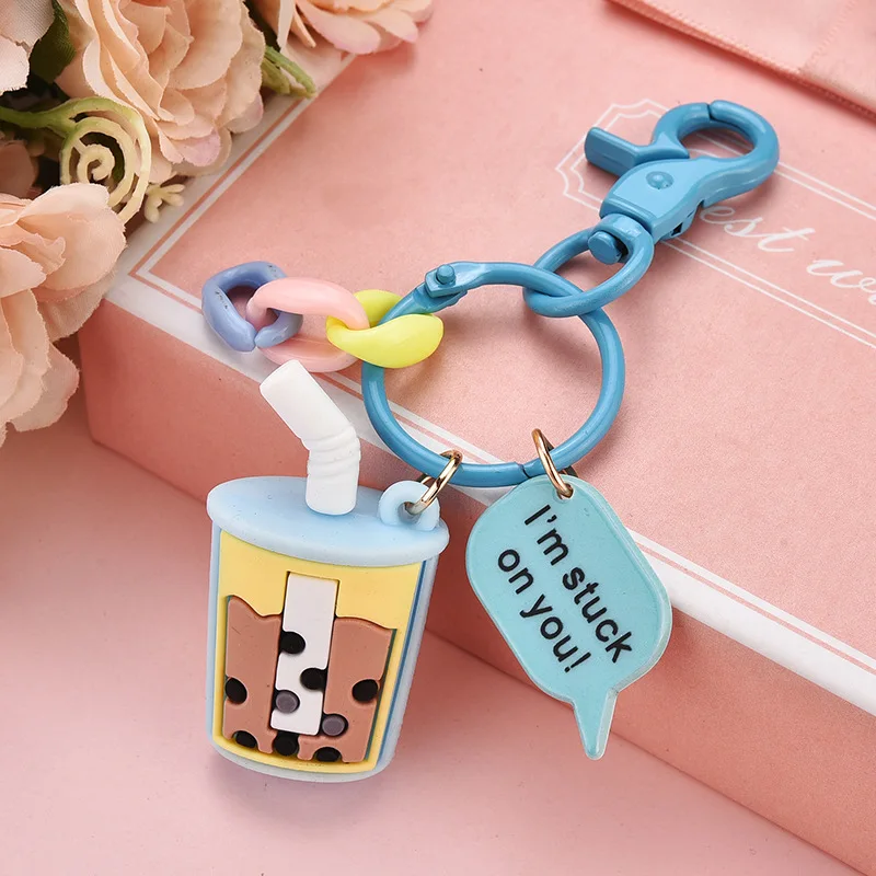 Fashion Cute Cartoon 3D Silicone Milk Tea Cup Creative Car Key Chain Female Exquisite Bag Handbag Accessories Pendant Small Gift
Fashion Cute Cartoon 3D Silicone Milk Tea Cup Creative Car Key Chain Female Exquisite Bag Handbag Accessories Pendant Small Gift