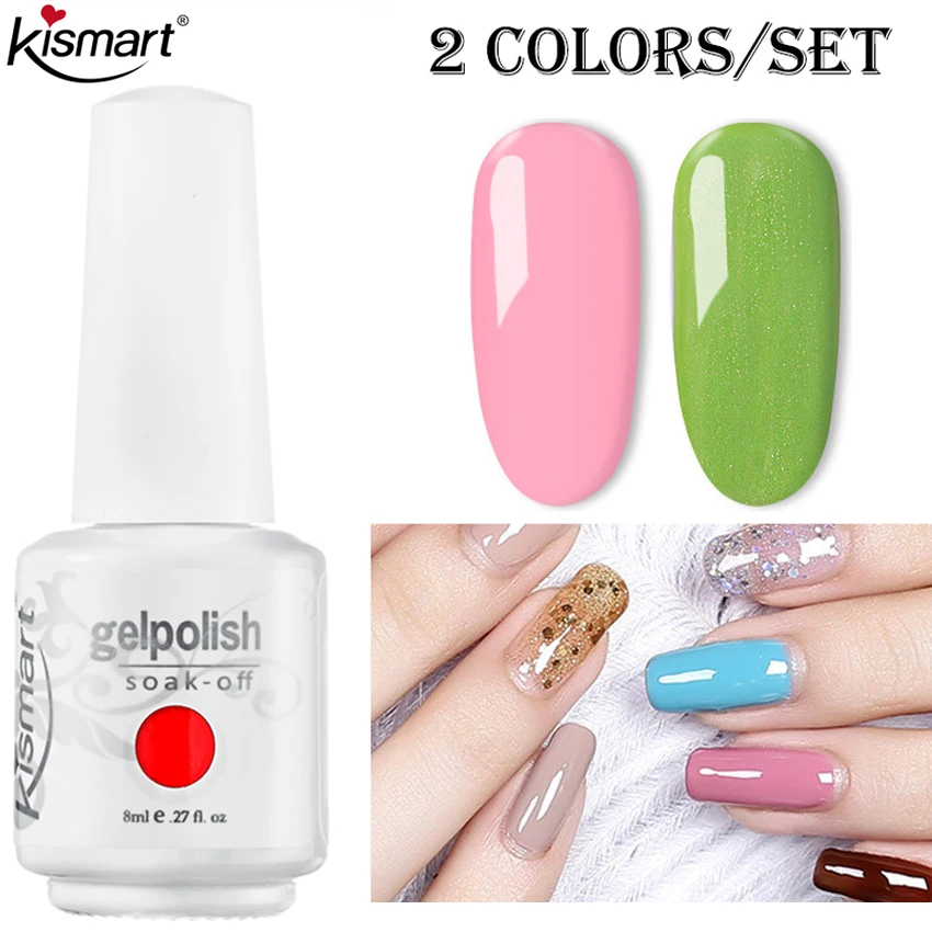 Kismart 2Pcs/set Gel Nail Polish Glitter LED UV Gel Varnish Nail Art Varnish Soak Off Gel Lacquer Pink White Color 8ml Painting
Kismart 2Pcs/set Gel Nail Polish Glitter LED UV Gel Varnish Nail Art Varnish Soak Off Gel Lacquer Pink White Color 8ml Painting