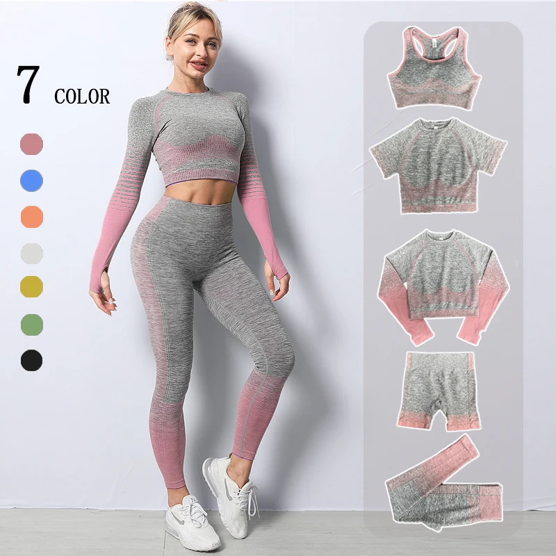 2/3/5pcs Seamless Women Yoga Set Gym Set Fitness Sports Bra Crop Top Long Sleeve High Waist Leggings Workout Gym Clothes
2/3/5pcs Seamless Women Yoga Set Gym Set Fitness Sports Bra Crop Top Long Sleeve High Waist Leggings Workout Gym Clothes