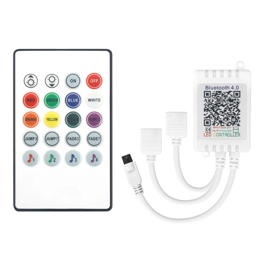 20 Keys DC5-24V RGB Bluetooth Music 3 way output Controller For RGB 5050 2835 LED Strip Lights Lamps home decoration
20 Keys DC5-24V RGB Bluetooth Music 3 way output Controller For RGB 5050 2835 LED Strip Lights Lamps home decoration