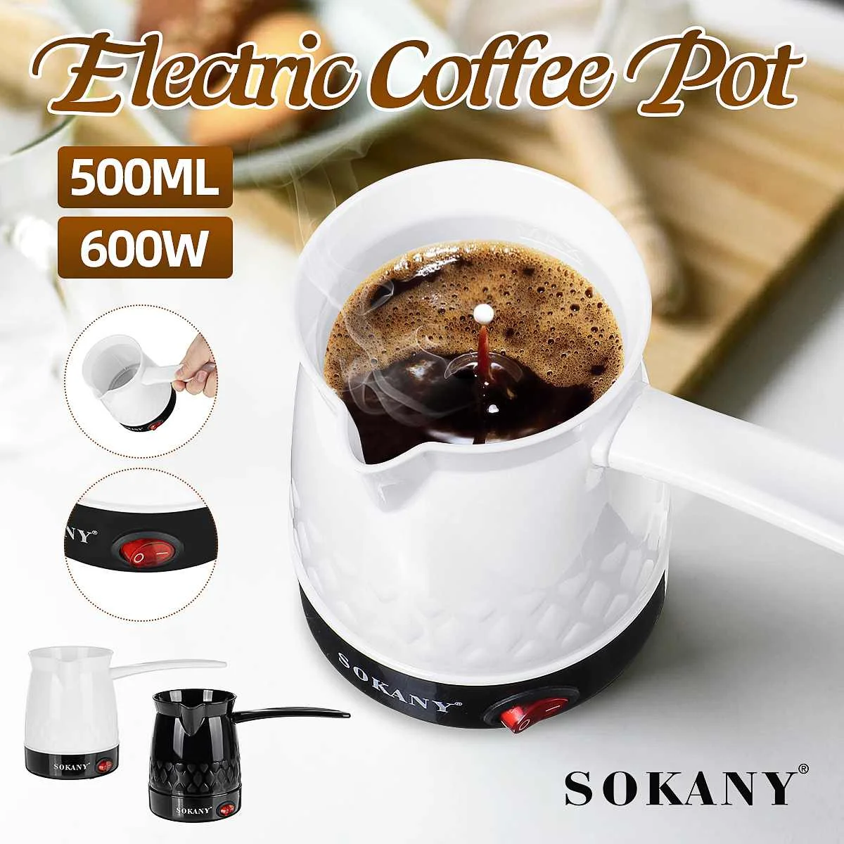 600W Coffee Maker 500ml Electric coffee percolato coffee pot portable espresso machine Fast Heat Resistant Waterproof EU Plug
600W Coffee Maker 500ml Electric coffee percolato coffee pot portable espresso machine Fast Heat Resistant Waterproof EU Plug
