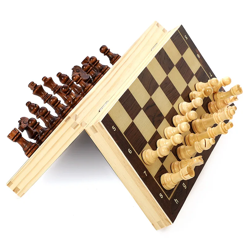Wooden Chess Set Folding Magnetic Large Board With 34 Chess Pieces Interior Storage Portable Travel Leisure Game For Kids Adult
Wooden Chess Set Folding Magnetic Large Board With 34 Chess Pieces Interior Storage Portable Travel Leisure Game For Kids Adult