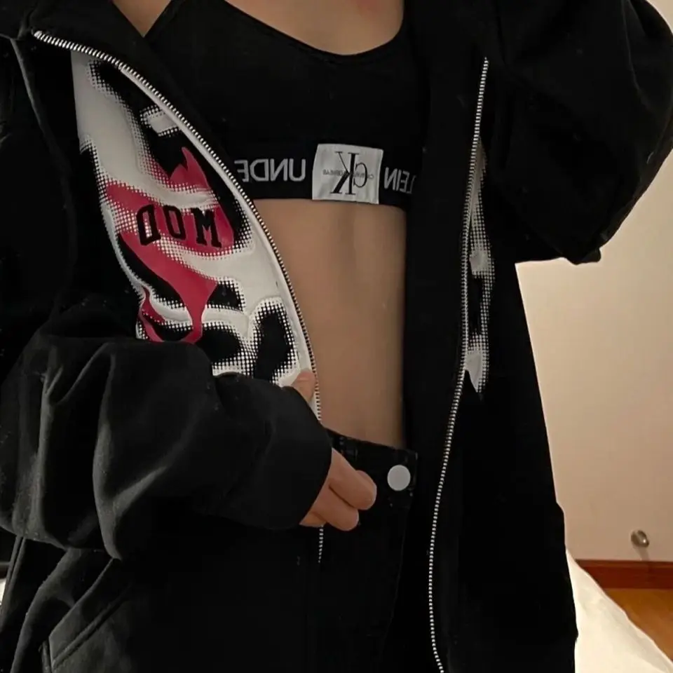 Harajuku Loose Skull Print Goth Hoodies Women Grunge Hooded Coat Solid Color Retro Clothes Skull Sweatshirt Women
Harajuku Loose Skull Print Goth Hoodies Women Grunge Hooded Coat Solid Color Retro Clothes Skull Sweatshirt Women