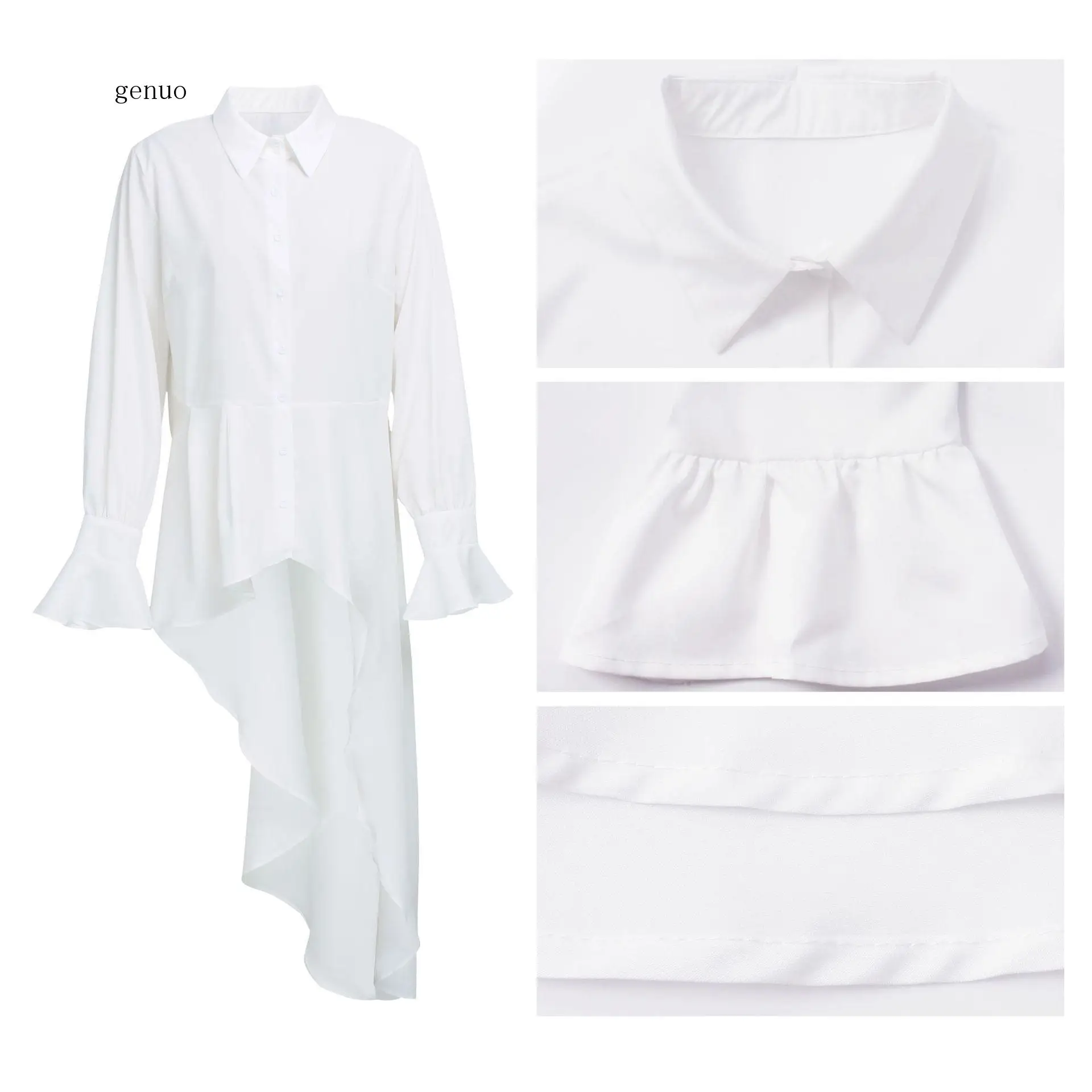 Women White Tunic Tops Autumn Shirts Long Sleeve Asymmetrical Blouses Casual Solid Party Blusas Mujer
Women White Tunic Tops Autumn Shirts Long Sleeve Asymmetrical Blouses Casual Solid Party Blusas Mujer