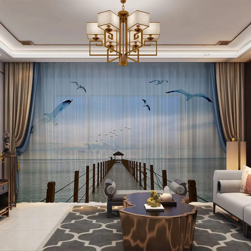 3D Photo Chinese Style Seaside Beach Painting Curtains Drape Panel Sheer Tulle Home Decoration Living Room Bedroom Vintage
3D Photo Chinese Style Seaside Beach Painting Curtains Drape Panel Sheer Tulle Home Decoration Living Room Bedroom Vintage