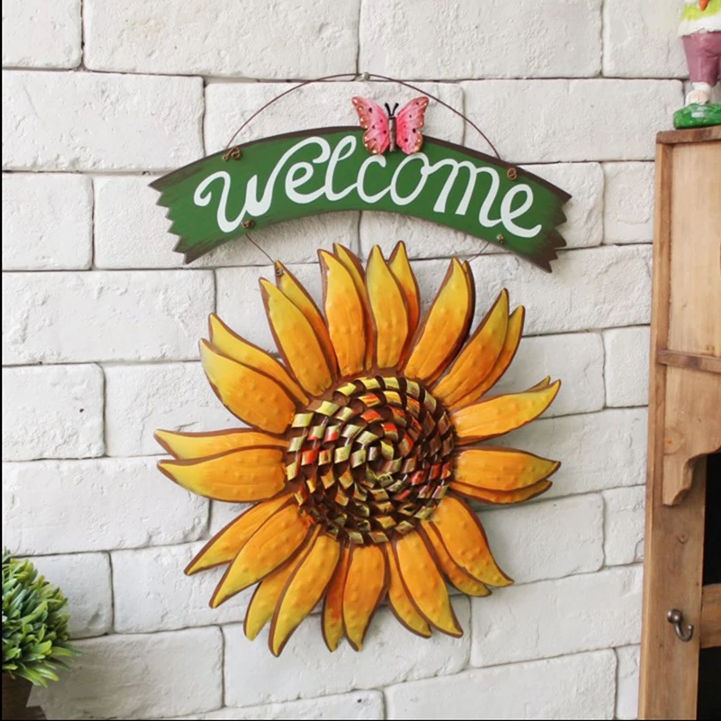 Door Hanging Outdoor Iron Butterfly Sunflower Welcome Sign Garden Painting Retro Wall Art Indoor Home Decor JA55
Door Hanging Outdoor Iron Butterfly Sunflower Welcome Sign Garden Painting Retro Wall Art Indoor Home Decor JA55