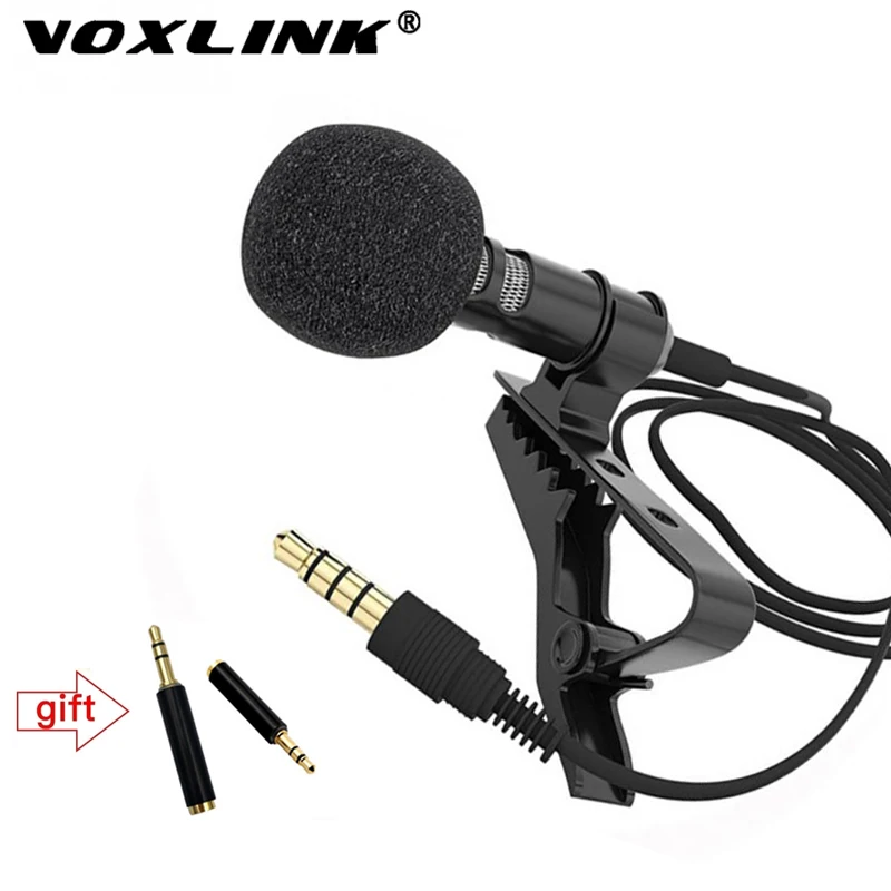 Зажим для микрофона VOXLINK зажим-воротник 3 5 мм штекер аудиокабеля микрофоны на