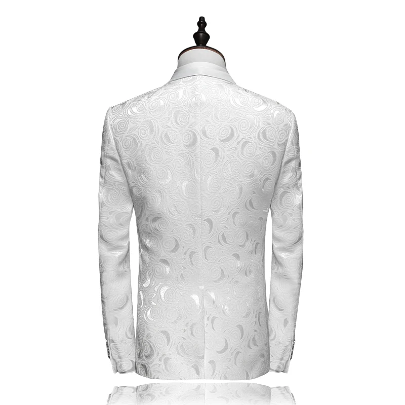 Plyesxale Suit Men 2021 Latest Coat Pant Designs White Wedding Tuxedos For Slim Fit Mens Printed Suits Brand Clothing Q315 | Мужская