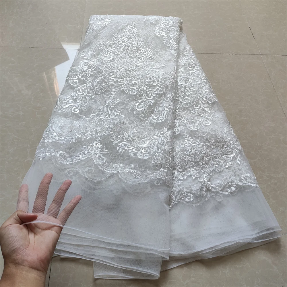 African Net Lace Fabric High Quality Sequins Embroidery Nigerian Lace Fabrics French Tulle Lace Material for Wedding JYN317
African Net Lace Fabric High Quality Sequins Embroidery Nigerian Lace Fabrics French Tulle Lace Material for Wedding JYN317