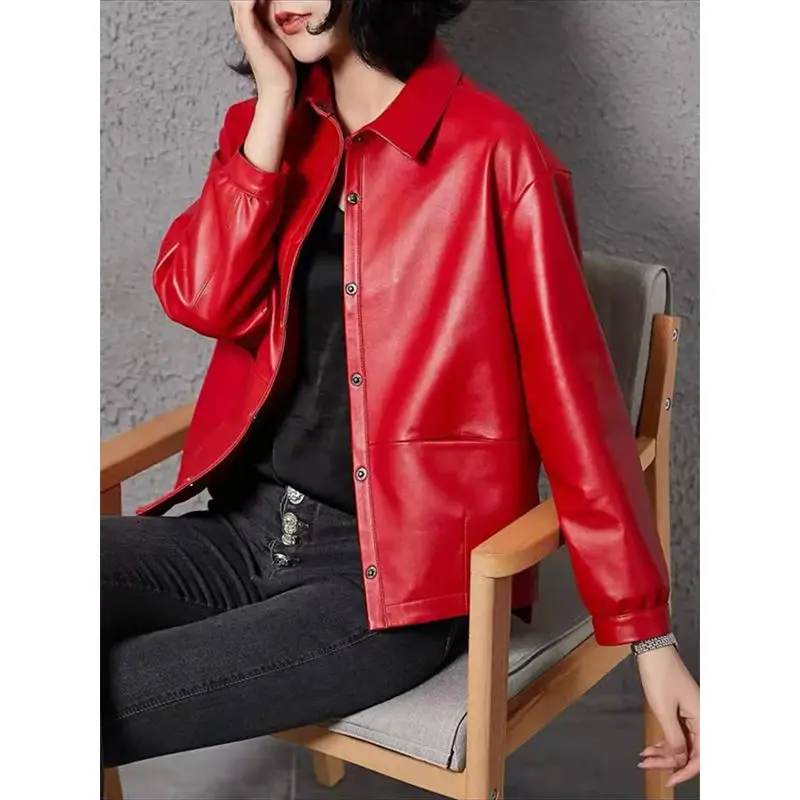 Women 's Leather Short Spring and Autumn 2021 New Loose Motorcycle Leisure PU Leather Jacket
Women 's Leather Short Spring and Autumn 2021 New Loose Motorcycle Leisure PU Leather Jacket