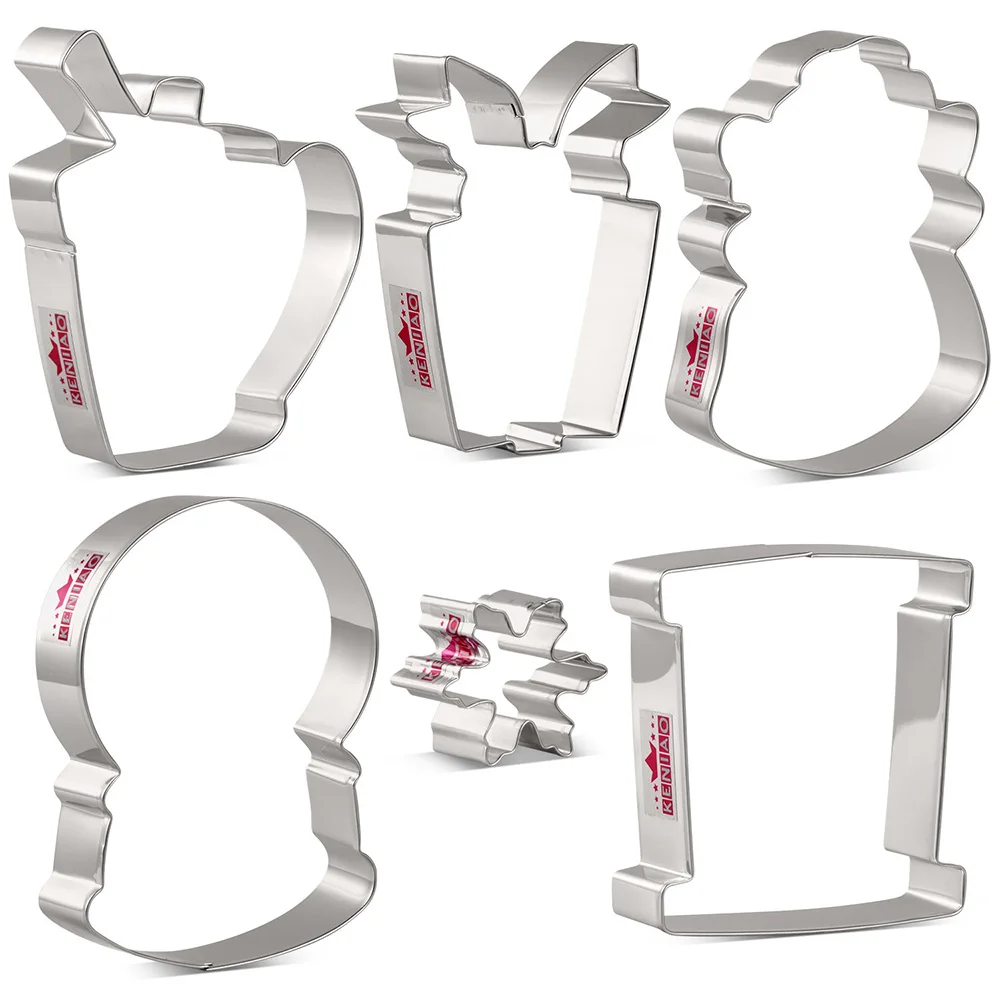 KENIAO Christmas Cookie Cutter Set - 6 PC - Coffee Mug, Gift Box, Snow Globe Biscuit Bread Molds - Stainless Steel - by Janka
KENIAO Christmas Cookie Cutter Set - 6 PC - Coffee Mug, Gift Box, Snow Globe Biscuit Bread Molds - Stainless Steel - by Janka