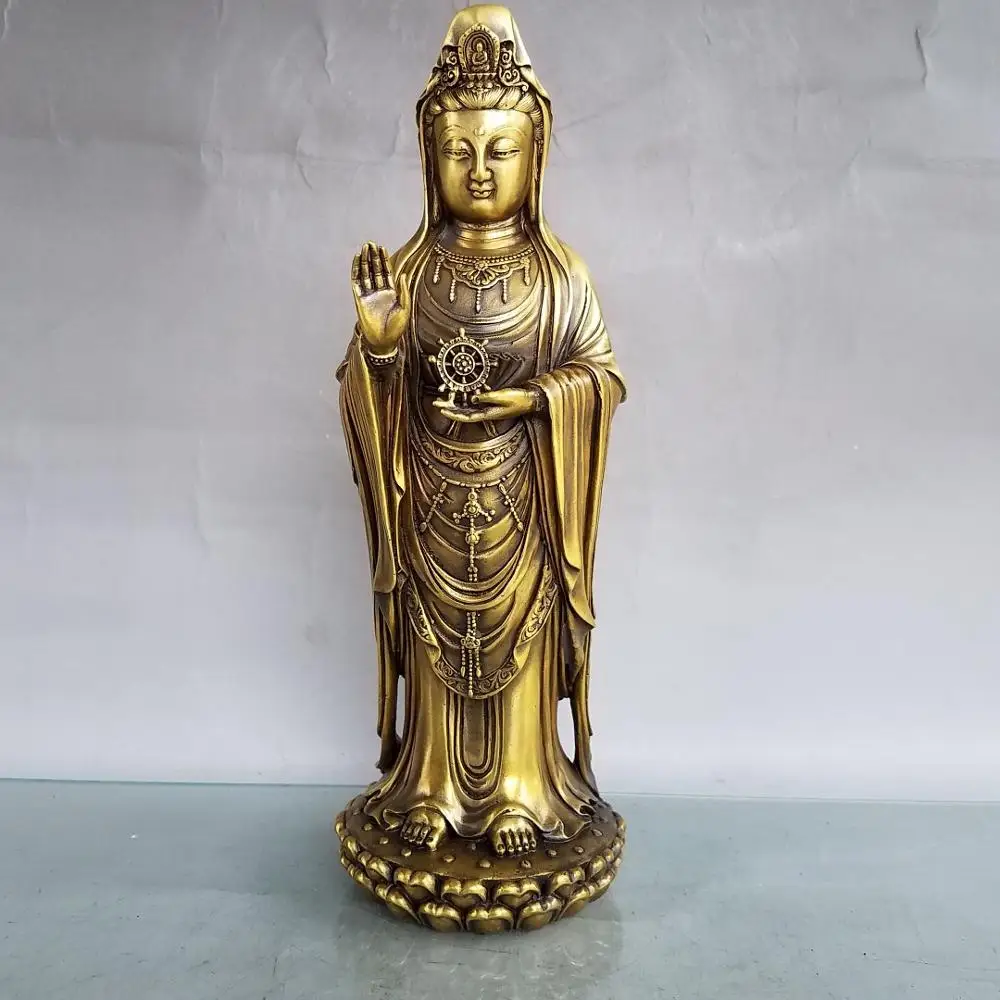 Wedding Decoration 13" China Seikos Brass Putuo Guanyin Buddha Statue Avalokitesvara Statue Amitabha 
Wedding Decoration 13" China Seikos Brass Putuo Guanyin Buddha Statue Avalokitesvara Statue Amitabha