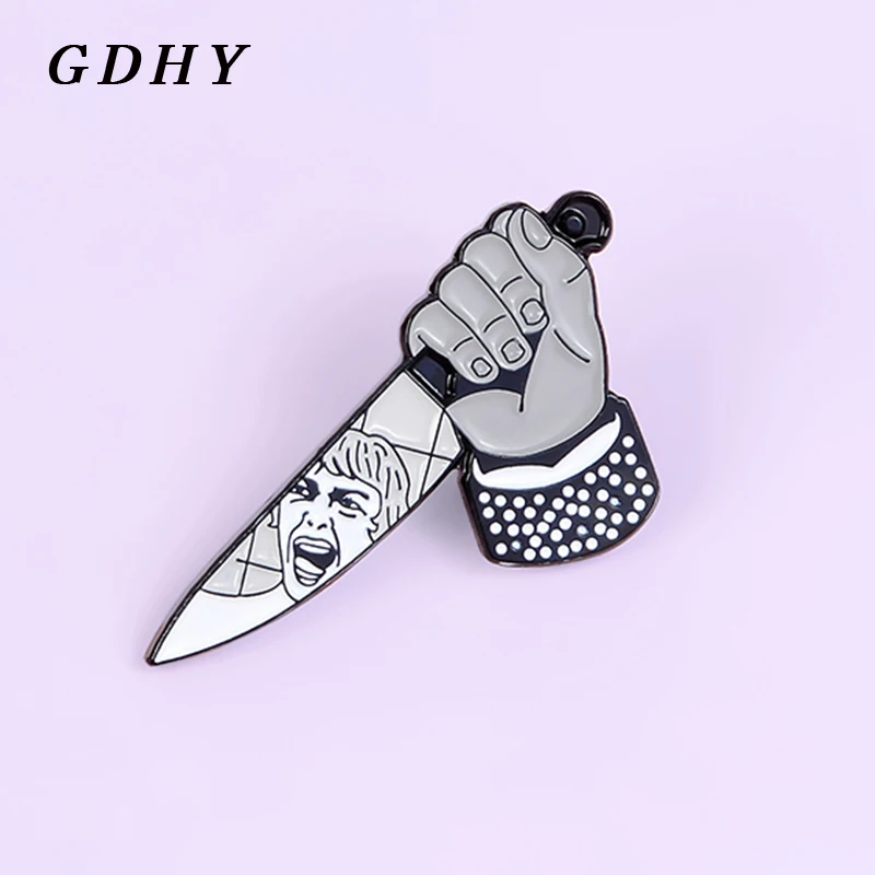 Нож-убийца из мультфильма GDHY эмалированные булавки брошь Альфреда Хичкока
