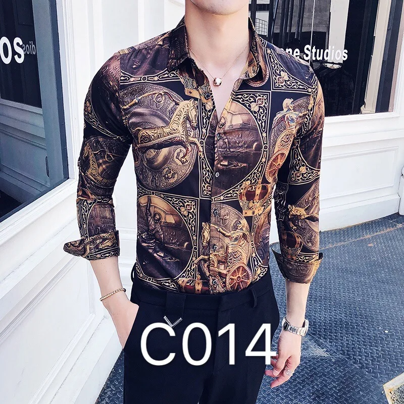 New men's long sleeve floral shirt style youth fashion trend slim personalized printed men's shirt
New men's long sleeve floral shirt style youth fashion trend slim personalized printed men's shirt