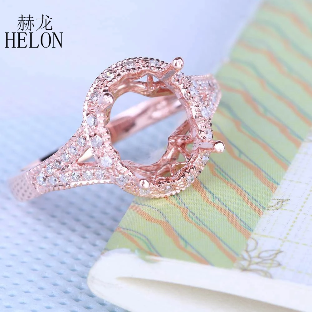 HELON 10x8mm Oval Solid 10K Rose Gold Pave Natural Diamonds Semi Mount Engagement Ring Setting For Women Fine Jewelry Best Gift
HELON 10x8mm Oval Solid 10K Rose Gold Pave Natural Diamonds Semi Mount Engagement Ring Setting For Women Fine Jewelry Best Gift