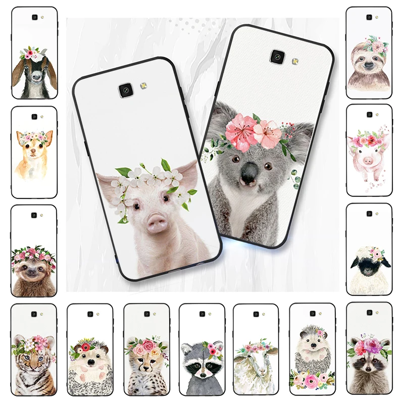 

Baby Animal Tiger Sheep Pig Flower PhoneCase For Samsung Galaxy J7 Pro J7Prime J5 Prime J2 J4 J6 Plus A10 A20 A30 A40 A7 A30S A9
