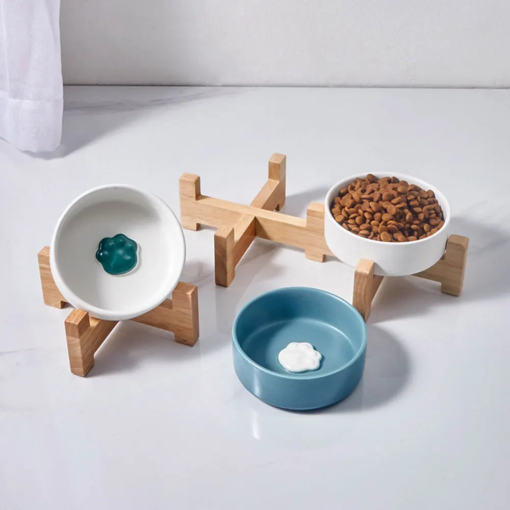 Cat Paw Pet Bowl With Wooden Shelf And Ceramic Plate Cat And Puppy Feeding Supplies Pet Bowl Dog Food Water Feeder Pet Supplies
Cat Paw Pet Bowl With Wooden Shelf And Ceramic Plate Cat And Puppy Feeding Supplies Pet Bowl Dog Food Water Feeder Pet Supplies