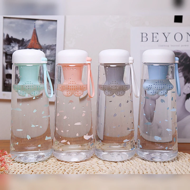550ML Creative Cute Cat Claws With Tea Filter Plastic Cup Kawaii Cherry Blossoms Portable Leakproof Sports Water Bottle for Girl
550ML Creative Cute Cat Claws With Tea Filter Plastic Cup Kawaii Cherry Blossoms Portable Leakproof Sports Water Bottle for Girl