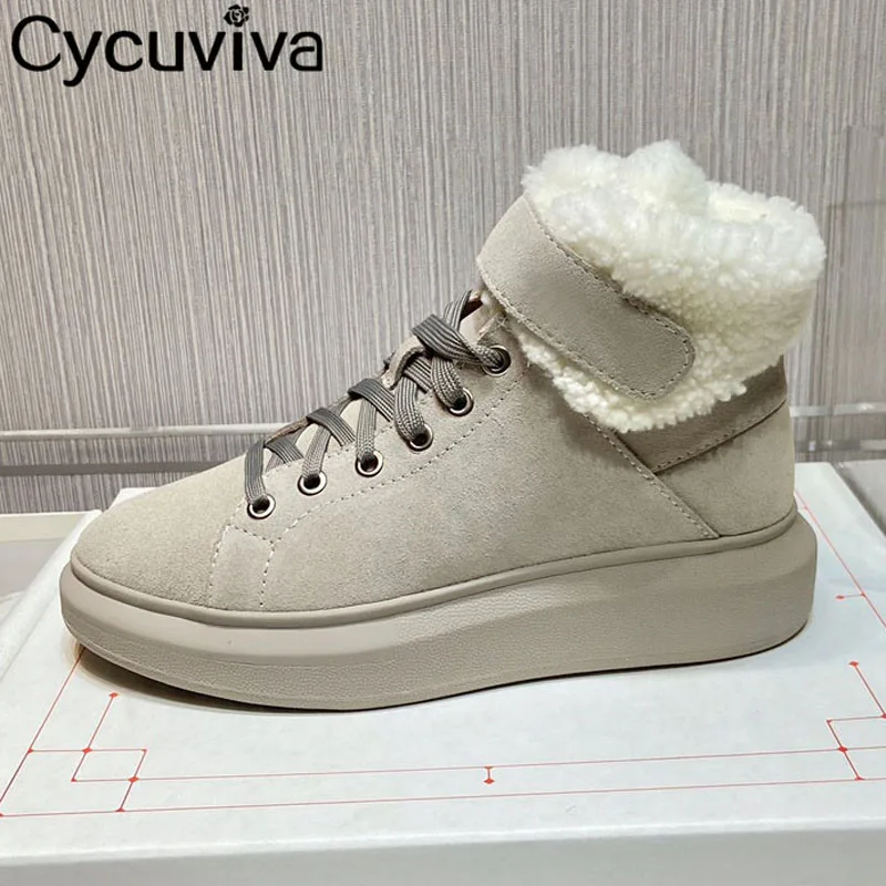 2021 Winter Wool Platform Flat Shoes Women Thick Sole Suede Sneakers Lace Up Ankle Snow Boot For Women Warm Flats Casual Shoes
2021 Winter Wool Platform Flat Shoes Women Thick Sole Suede Sneakers Lace Up Ankle Snow Boot For Women Warm Flats Casual Shoes