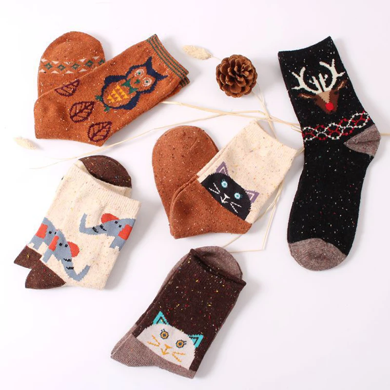 1/2pairs Casual Soft Thick Warm Socks Christmas Cotton Blends Winter Socks Retro Style Colorful Cartoon Animal Women's Socks 
1/2pairs Casual Soft Thick Warm Socks Christmas Cotton Blends Winter Socks Retro Style Colorful Cartoon Animal Women's Socks
