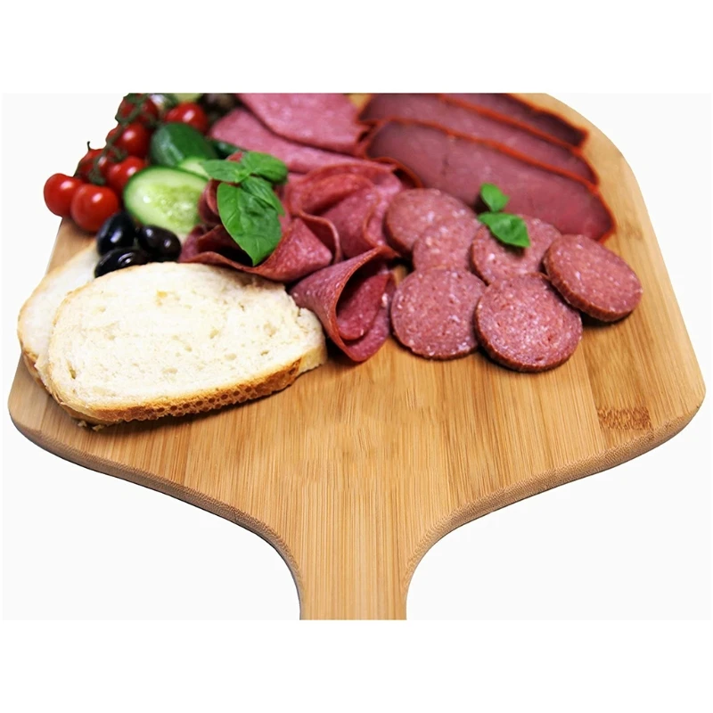Natural Bamboo Pizza Peel Pizza Spatula Paddle Cutting Board with Handle Cutting Pizza Bread Fruit Vegetables Cheese
Natural Bamboo Pizza Peel Pizza Spatula Paddle Cutting Board with Handle Cutting Pizza Bread Fruit Vegetables Cheese