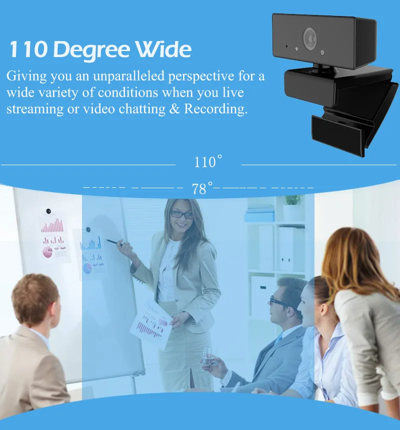 110 degree wide full HD camera 360 degree rotation 1080p USB Webcam with Microphone and beauty effect
110 degree wide full HD camera 360 degree rotation 1080p USB Webcam with Microphone and beauty effect