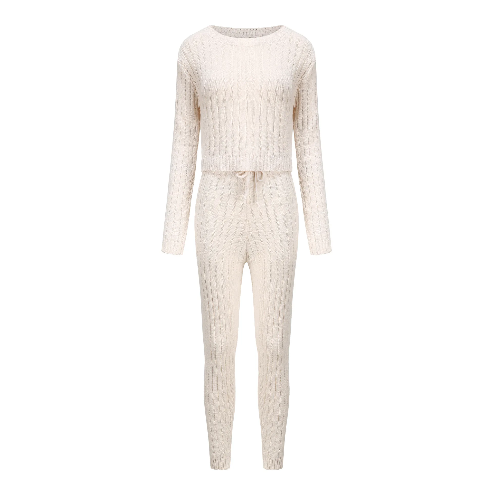 Knitted Suit Autumn Winter Two Piece Women's Sports Suit Casual Stripe Solid Long Sleeve Suit Fashion White
Knitted Suit Autumn Winter Two Piece Women's Sports Suit Casual Stripe Solid Long Sleeve Suit Fashion White