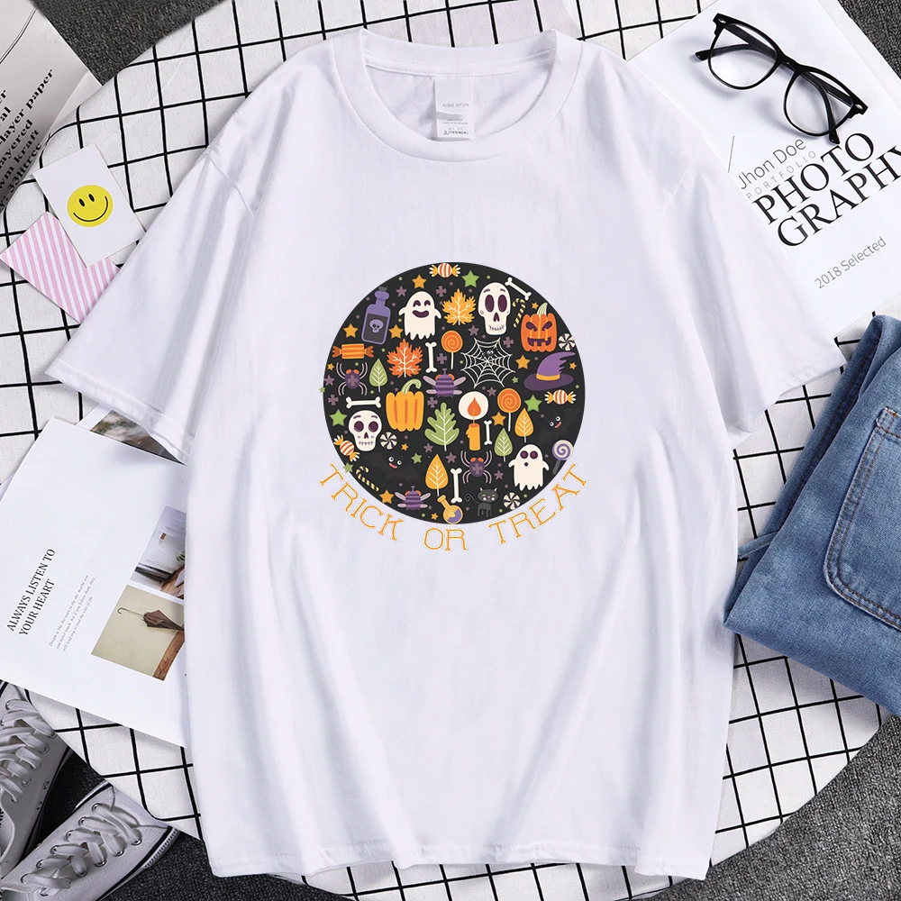 Trick or Treat Funny Printed Women's T Shirt Fashion Regular Sleeves T-Shirts Hip Hop Clothes Anime Soft Female T Shirt 
Trick or Treat Funny Printed Women's T Shirt Fashion Regular Sleeves T-Shirts Hip Hop Clothes Anime Soft Female T Shirt