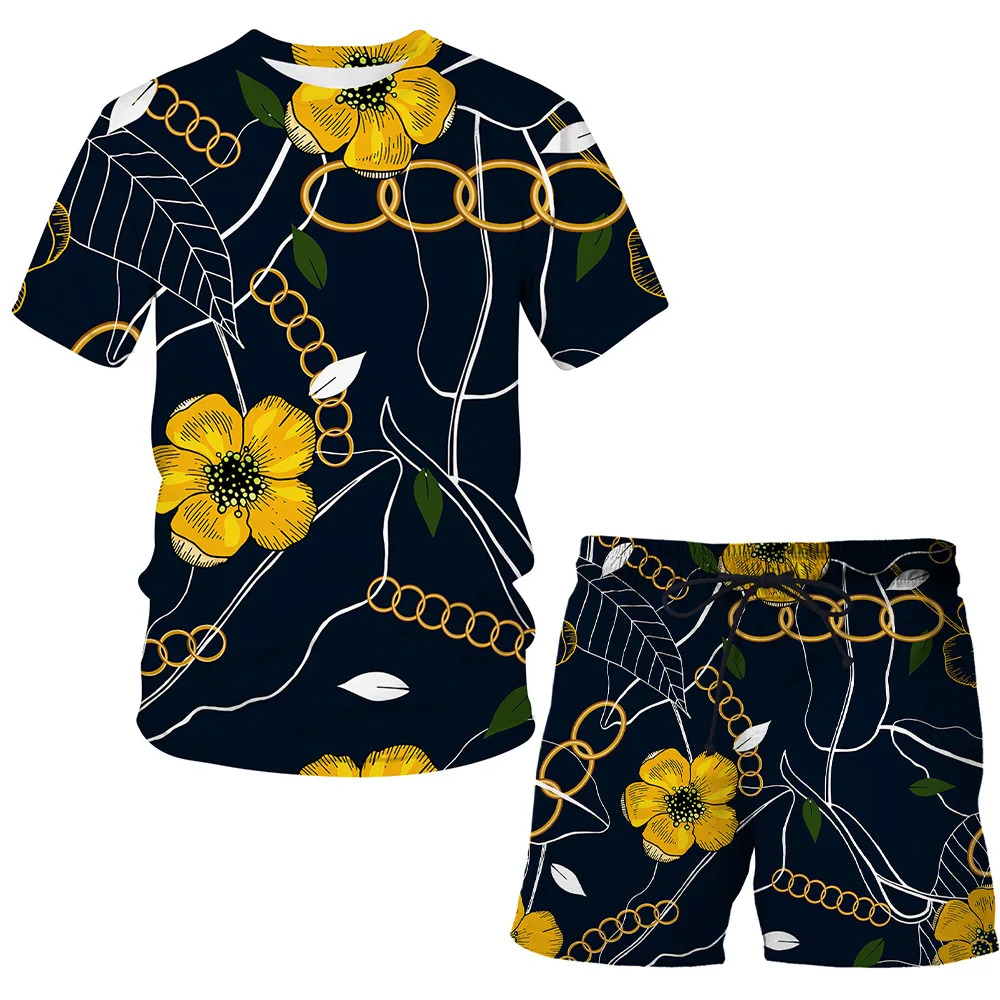 Summer T-Shirt Short-Sleeved Clothing Man / Woman Student Campus Sports Suit Iron chain Pattern 3D Printing Colorful Streetwear 
Summer T-Shirt Short-Sleeved Clothing Man / Woman Student Campus Sports Suit Iron chain Pattern 3D Printing Colorful Streetwear