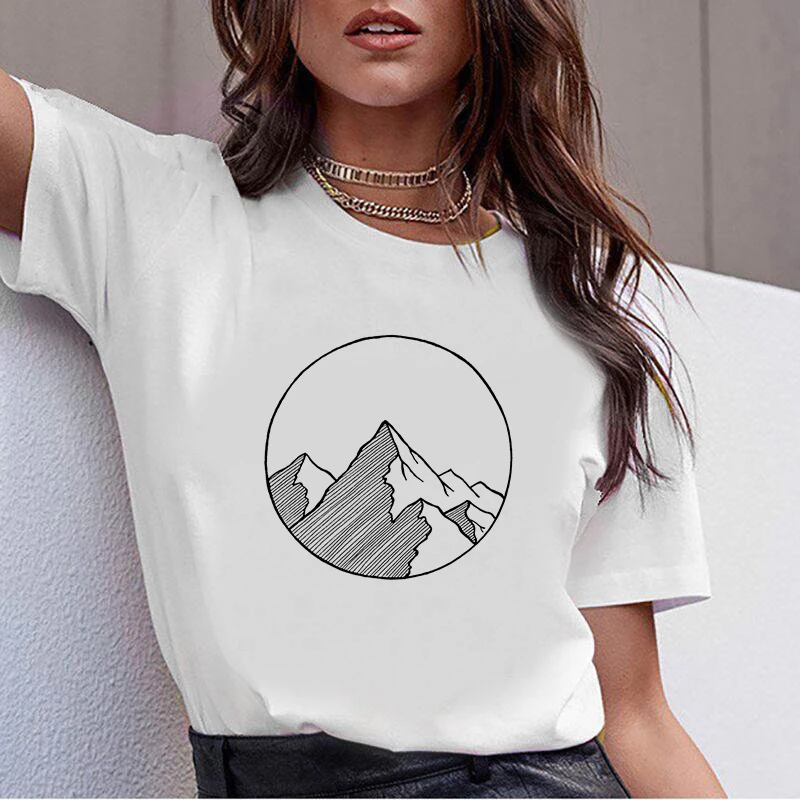 Summer tee top female Creative mountain print ladies T-shirt pink graphic T-shirt cartoon Harajuku T-shirt
Summer tee top female Creative mountain print ladies T-shirt pink graphic T-shirt cartoon Harajuku T-shirt