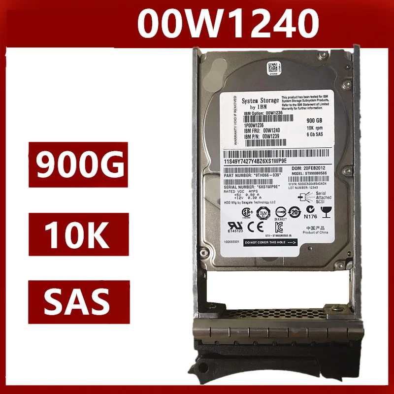 

Original New HDD For IBM DS3524 900GB 2.5" SAS 6 Gb/S 64MB 10000RPM For Internal HDD For Server HDD For 00W1236 00W1240 00W1239