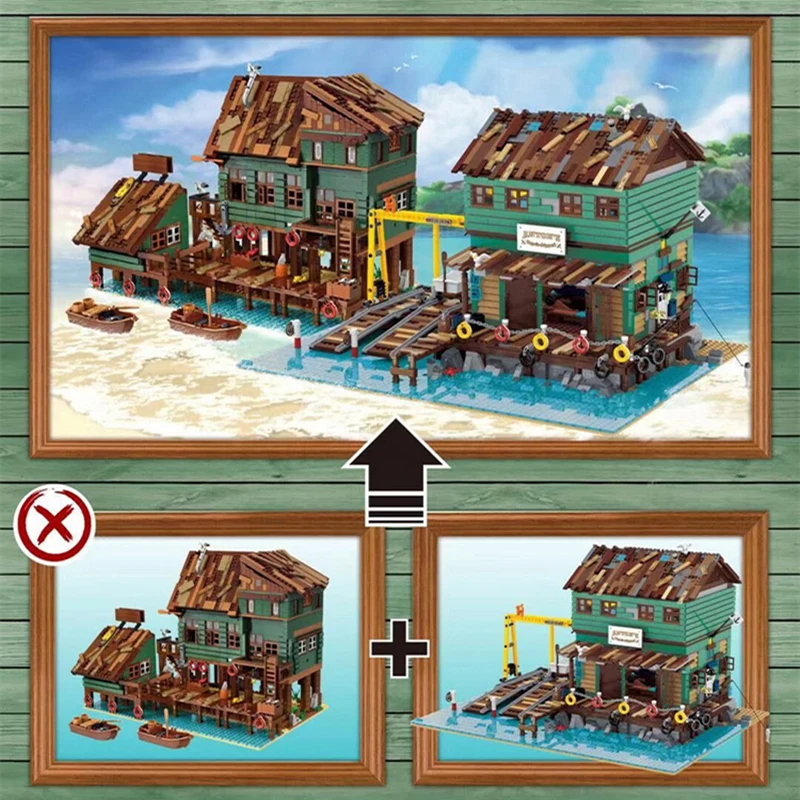 Old Fishing House Pier Store Boat Diner Captain Wharf Building Blocks Bricks Creative Cities Street View Toy Kid Christmas Gift
Old Fishing House Pier Store Boat Diner Captain Wharf Building Blocks Bricks Creative Cities Street View Toy Kid Christmas Gift