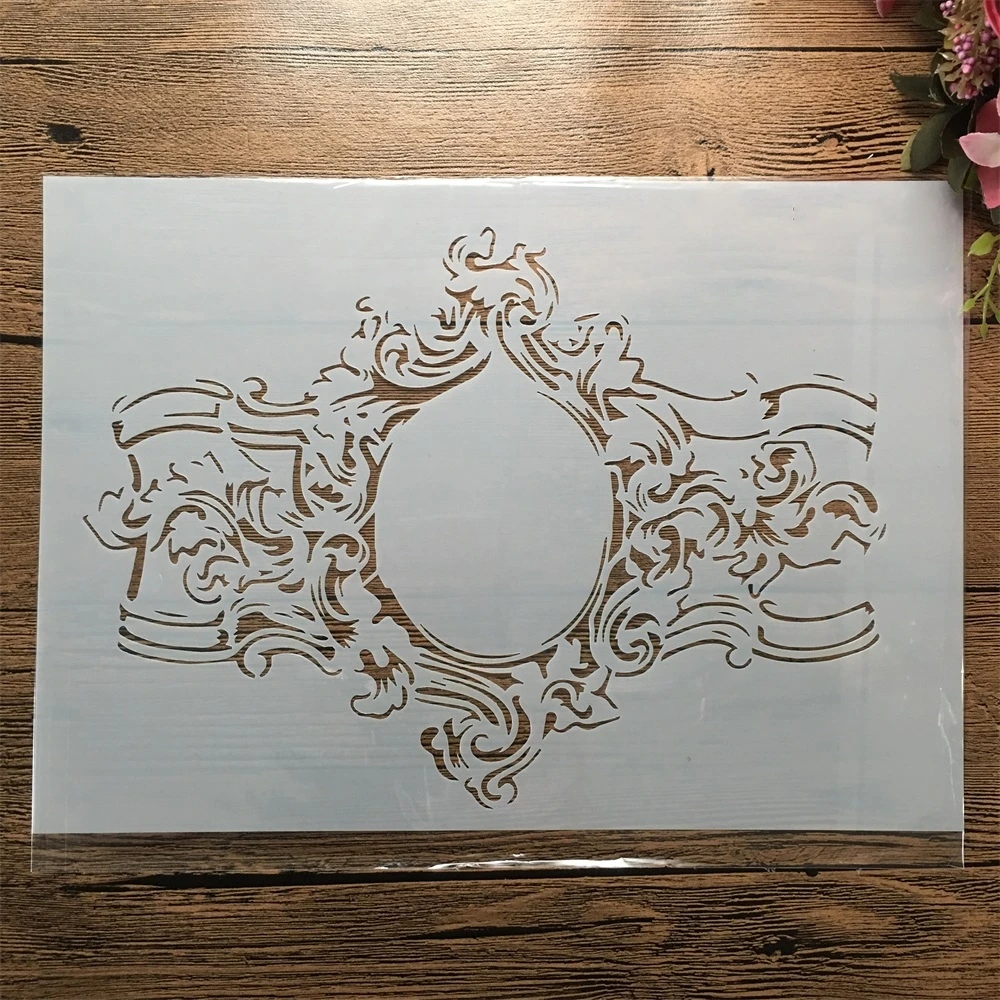 

A4 29cm Vintage Palace Jewellery DIY Layering Stencils Painting Scrapbook Embossing Hollow Embellishment Printing Lace Ruler