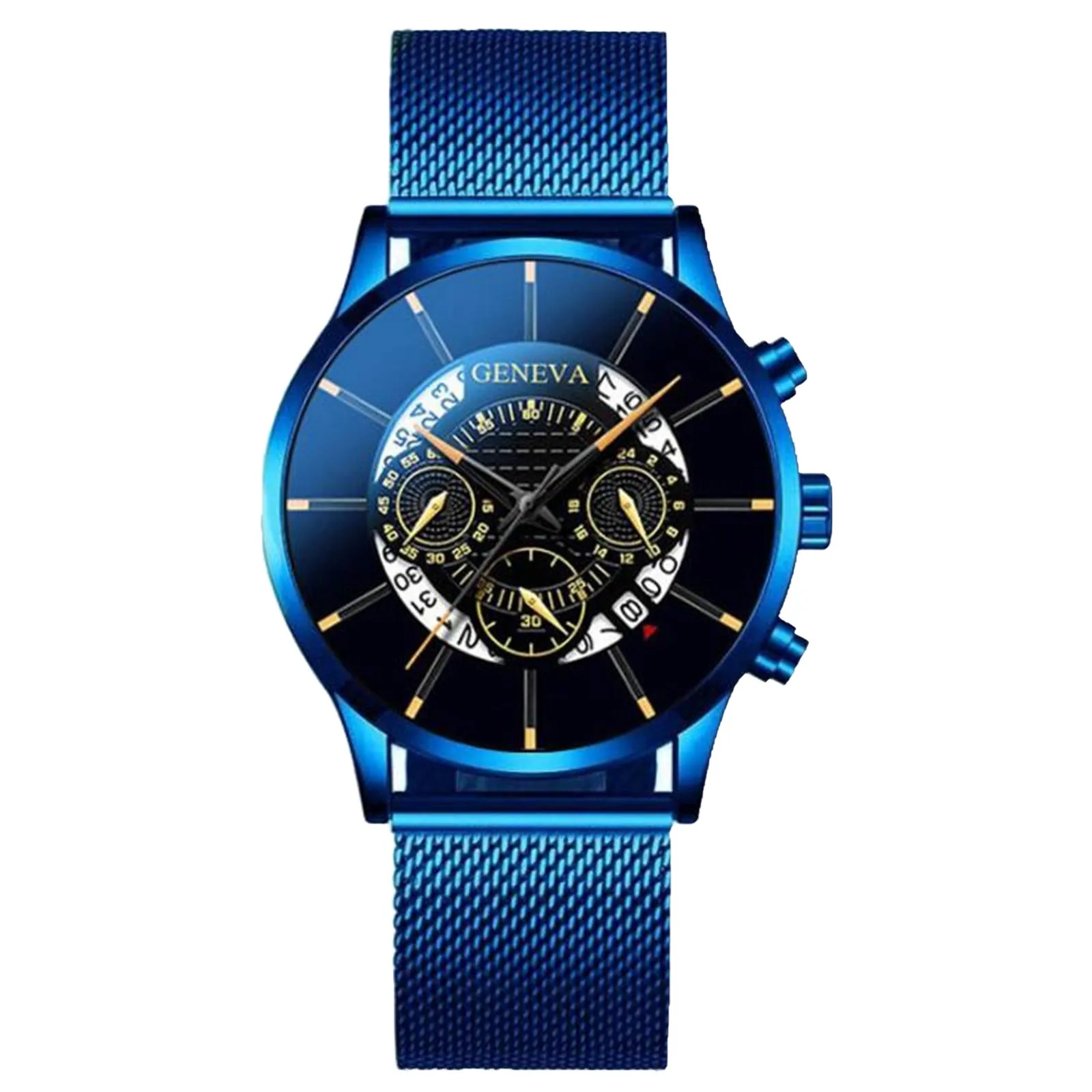 Blue Mesh Belt Analog Quartz Watch For man Luxury new high quality men's round Pointer Glass Wrist Watch relogio masculino
Blue Mesh Belt Analog Quartz Watch For man Luxury new high quality men's round Pointer Glass Wrist Watch relogio masculino