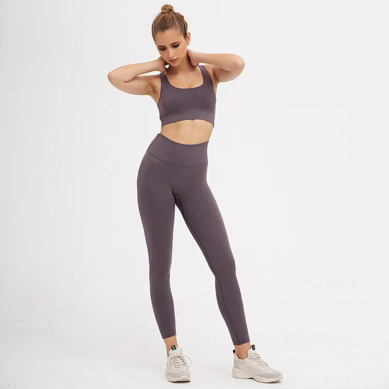 Woman Tracksuits Ribbed Yoga Sets Fitness Bra Sportswear Gym Seamless High Waist Sports Leggings Workout Clothes Female 2 Piece
Woman Tracksuits Ribbed Yoga Sets Fitness Bra Sportswear Gym Seamless High Waist Sports Leggings Workout Clothes Female 2 Piece