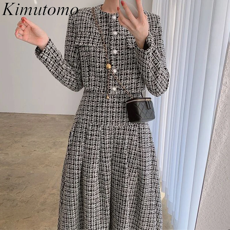 Kimutomo Elegant Set Woman Autumn New Korean Ins O-neck Single Breast Tweed Short Coat High Waist Pleated Skirt Versatile Suit
Kimutomo Elegant Set Woman Autumn New Korean Ins O-neck Single Breast Tweed Short Coat High Waist Pleated Skirt Versatile Suit