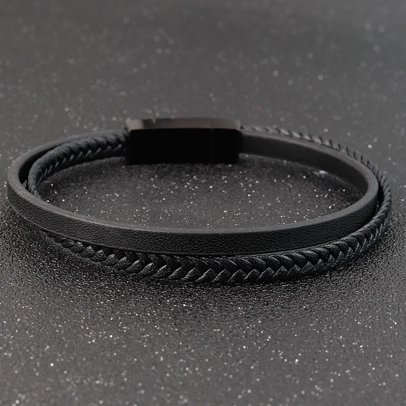 2020 Special Style Gold With Black Combination Stainless Steel Button&Black Brown Men's Leather Bracelet
2020 Special Style Gold With Black Combination Stainless Steel Button&Black Brown Men's Leather Bracelet