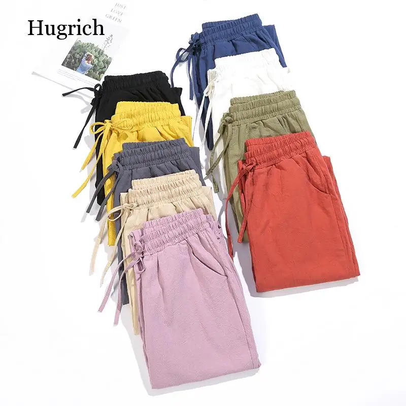 Woman Summer Harem Pants Vintage Candy Colors Cotton Linen Wide Leg Pants Solid Elastic Waist Ankle-length Capris Trousers
Woman Summer Harem Pants Vintage Candy Colors Cotton Linen Wide Leg Pants Solid Elastic Waist Ankle-length Capris Trousers