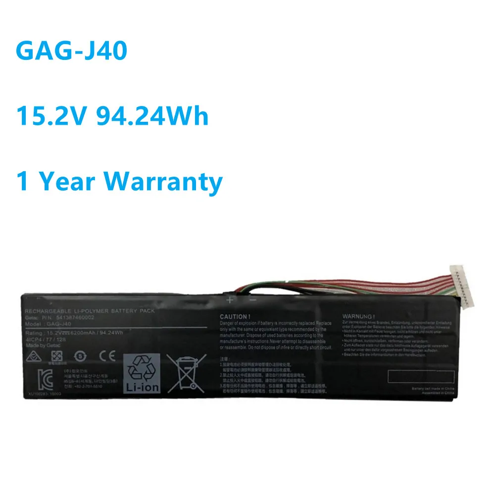 GAG-J40 Laptop Battery for Gigabyte Aorus X7 Dt V7 V8 V6 Aero 15 14 V7 14-W-CF2 15x 15w 14-P64WV6 P64Wv7-De325Tb 15.2V 94.24Wh
GAG-J40 Laptop Battery for Gigabyte Aorus X7 Dt V7 V8 V6 Aero 15 14 V7 14-W-CF2 15x 15w 14-P64WV6 P64Wv7-De325Tb 15.2V 94.24Wh
