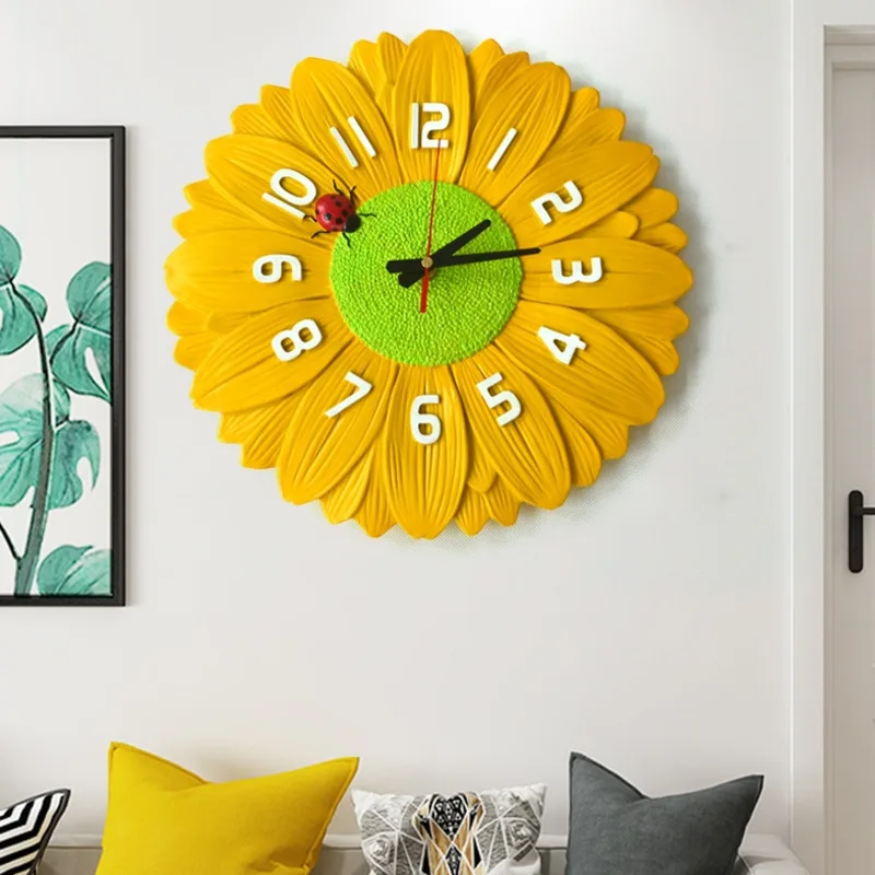 Pastoral style wall clock creative living room bedroom wall clock yellow decorative clock table
Pastoral style wall clock creative living room bedroom wall clock yellow decorative clock table